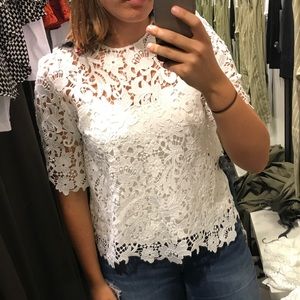 Zara | Thick Lace Blouse White | M